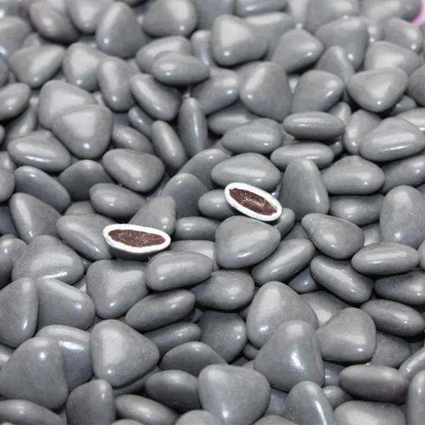 Dragées coeur chocolat gris 1kg