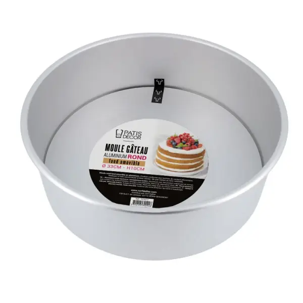 Moule à gâteau rond fond amovible H 10 cm Ø 33 cm