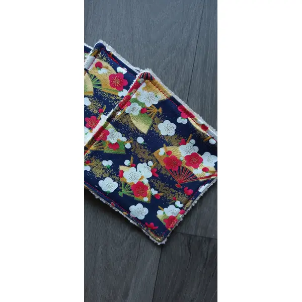 Lot lingettes éventail " japonais " en coton, écologique, réutilisable pour bébé ou lingette démaquillantes