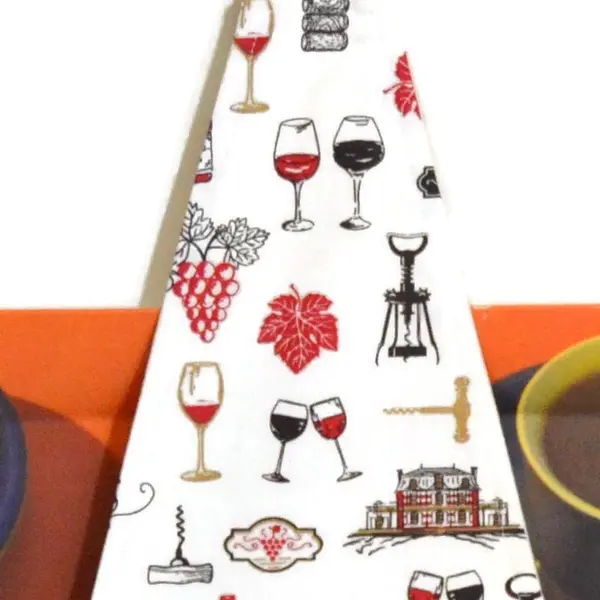 Range plateau mural cuisine pour plateau rectangulaire, motifs sur le thème du vin.
