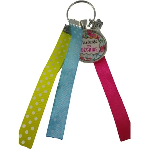Porte clés multicolore "maîtresse qui déchire"