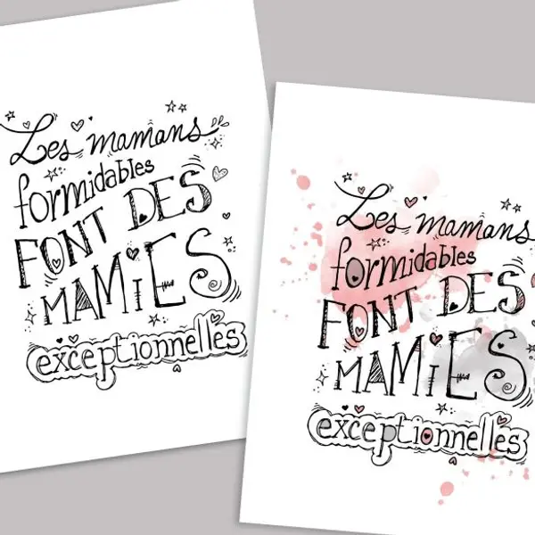 Affiche cadeau fête des grands-mères “Les mamans formidables font des mamies exceptionnelles”