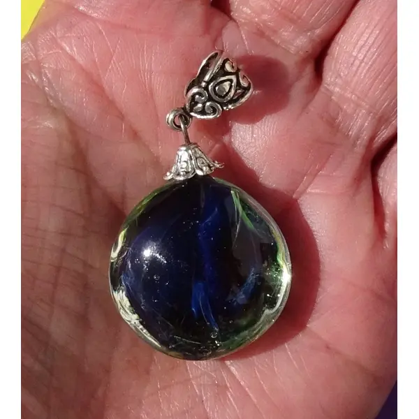 Pendentif perle d'art, lampwork,murano, verre filé cl.1148