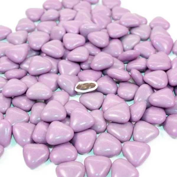 Dragées coeur chocolat Lilas 1kg