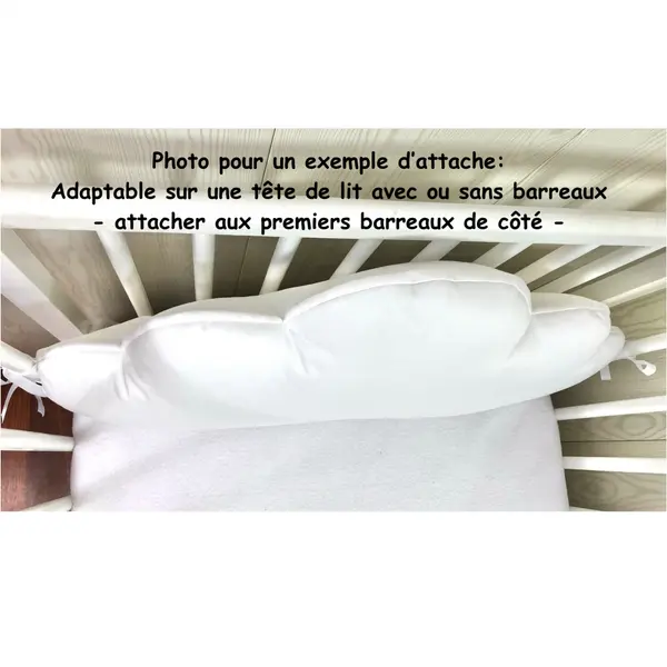 Tête de lit coussin nuage rose pâle, pour tour de lit cabane enfant ou bébé, largeur 60, 70, 80 ou 90 cm