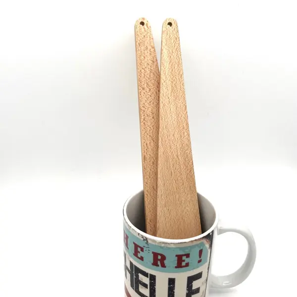Spatule en bois de hêtre naturel, ustensile de cuisine écologique et durable, pour remuer, racler, gratter, touiller, servir, cadeau