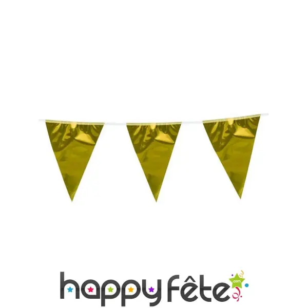 Guirlandes de fanions dorés unis, 10m