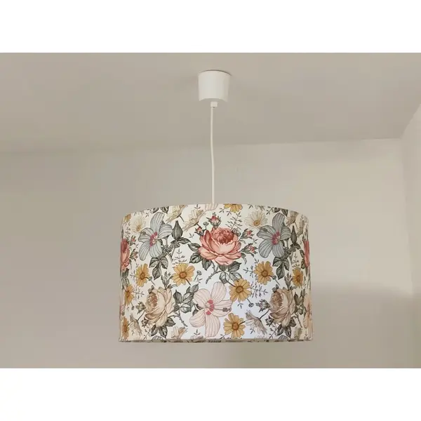 Abat-jour fleuri – luminaire artisanal français, déco romantique, campagne chic, bohème, nature, lampe salon chambre