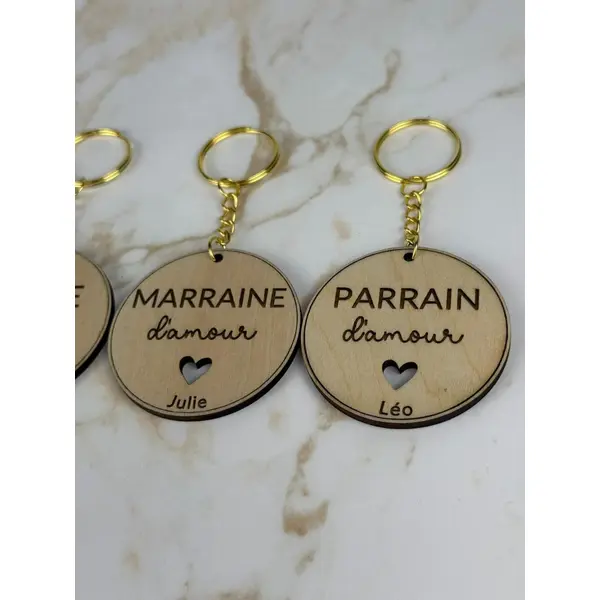 Porte-clés en bois à personnaliser, cadeau pour toute la famille, parrain, marraine...