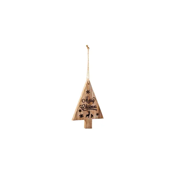 Suspension sapin en bois Merry Christmas