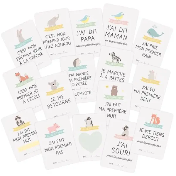 Coffret premières fois de bébé - Cartes étapes - Zü