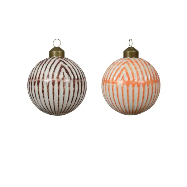 Boule verre couleur opaque a rayures