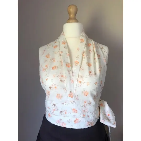 Top dos nu fleuri vanille & rose