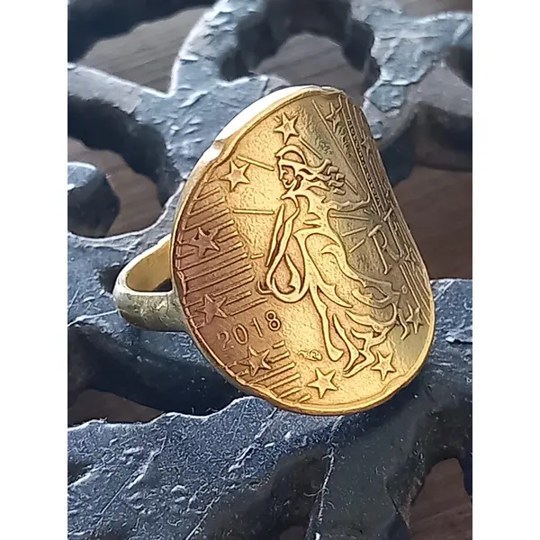 Bague pièce de monnaie 20 cent euro