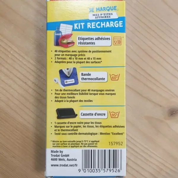 Recharge pour Tampon pour marquage de vêtements / objets