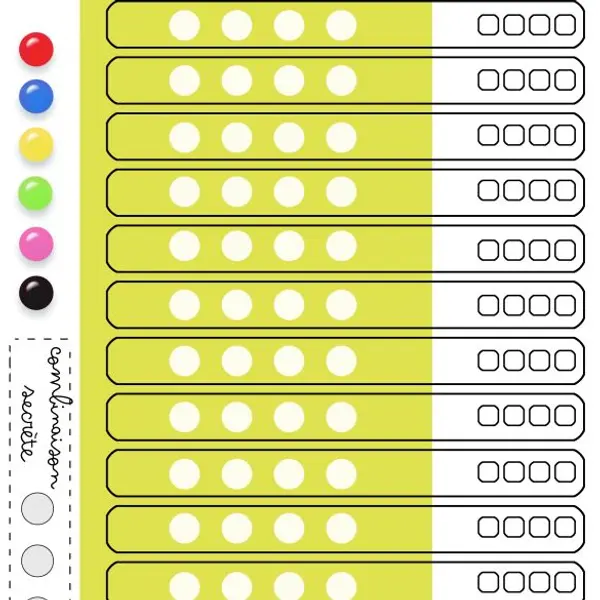 GRATUIT ***A IMPRIMER*** Jeu du Face à face (version revisitée du Mastermind ©)
