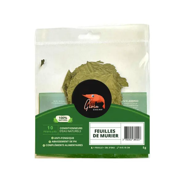 Feuilles de mûrier pour crevettes 5g - x10pcs