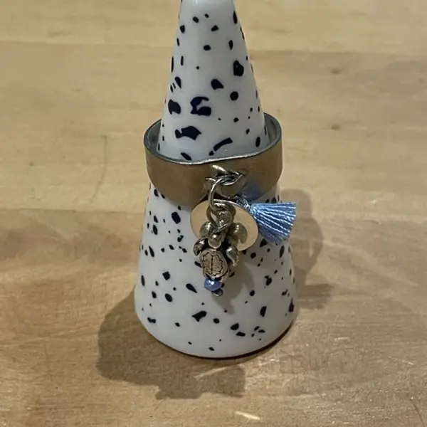 Bague réglable pompon tortue