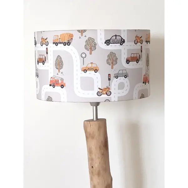 Abat-jour enfant voitures & véhicules – déco chambre garçon, pompiers, police, moto, circuit, cadeau
