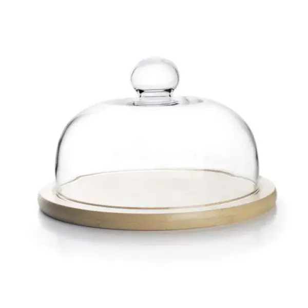 Cloche à fromage bambou couvercle verre
