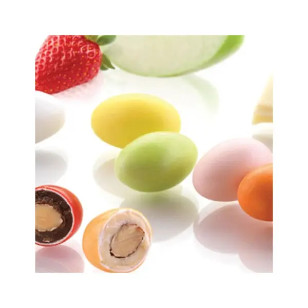 Dragées amandes aux fruit et chocolat blanc en assortiment