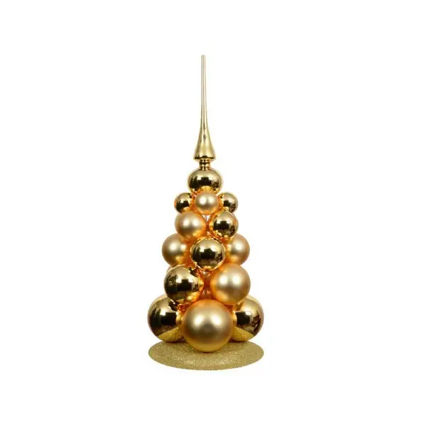 Pyramide de boules de Noël or