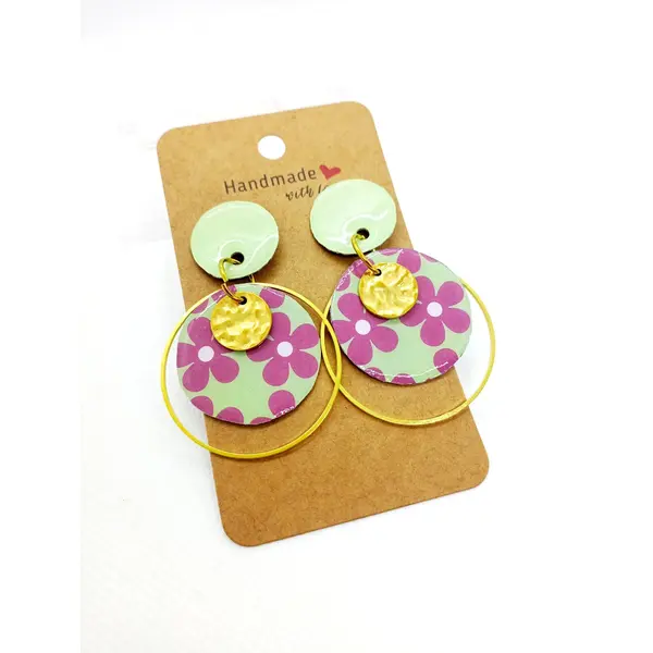 Boucles d'oreilles en papier résiné