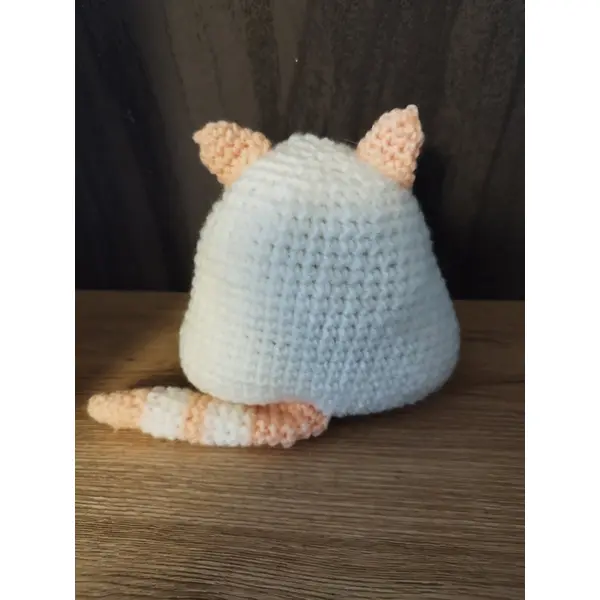 Peluche chat ronde en crochet - pièce artisanale unique