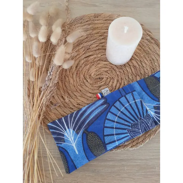 Masque à yeux à la lavande motif dattier bleu