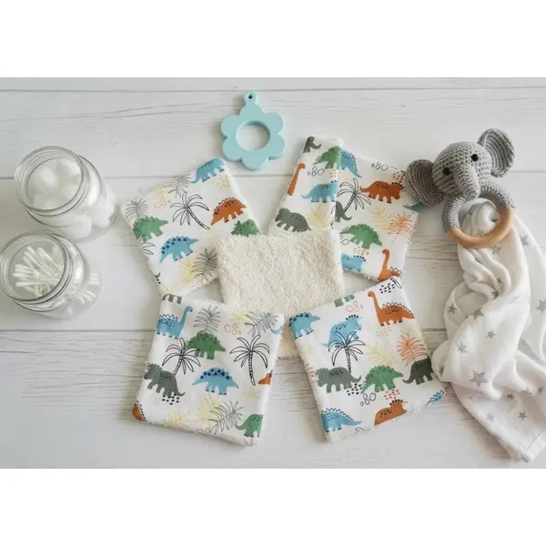 Boite de 7 lingettes lavables pour bébé coton et éponge