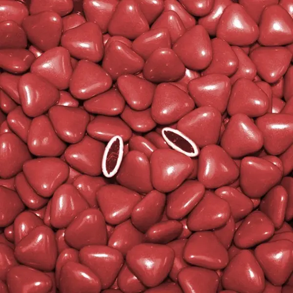 Dragées coeur chocolat bordeaux 1kg