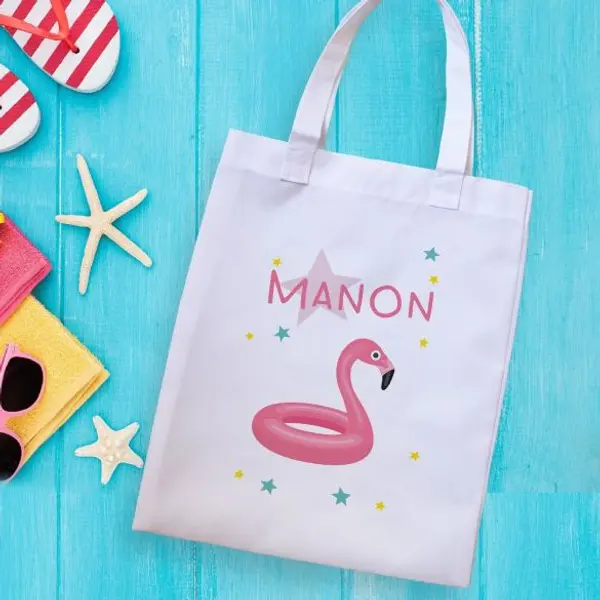 Tote bag enfant personnalisé Flamand rose