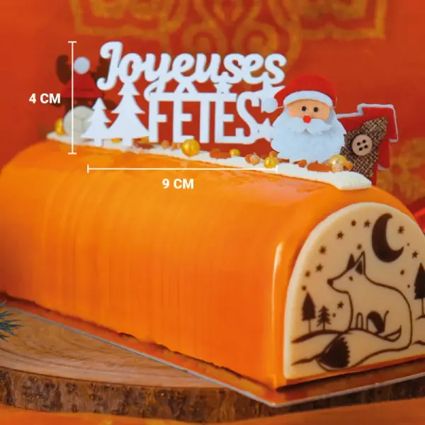 Décors sur pique "Joyeuses Fêtes" blancs (x2)