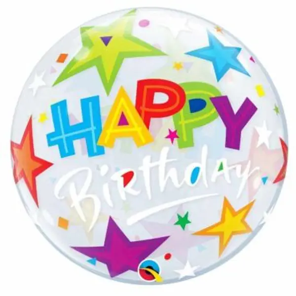 Ballon Hélium Bubble "Happy Birthday"