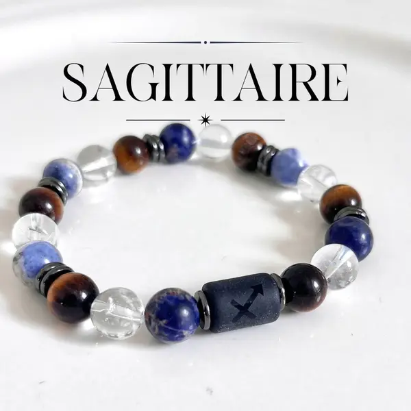 Bracelet sagittaire homme pierres naturelles