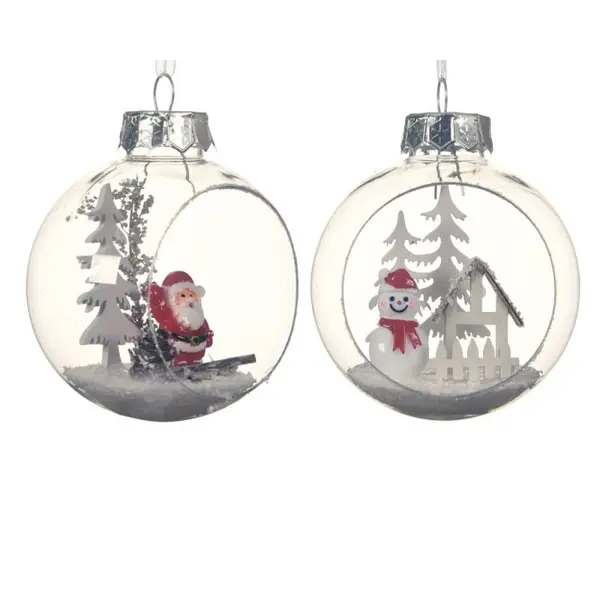 2X3 Boules de Noël à paysage d'hiver