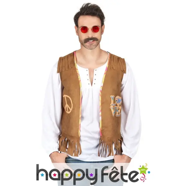 Veste marron de hippie pour homme
