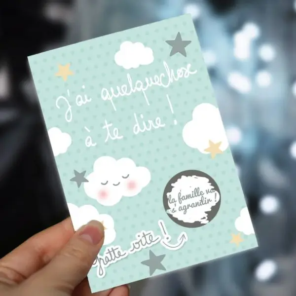 Carte à gratter "J'ai quelquechose à te dire !" - La famille va s'agrandir|annonce grossesse