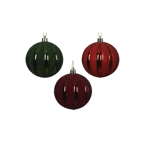 3X2 Boules assortie floquée pailletée