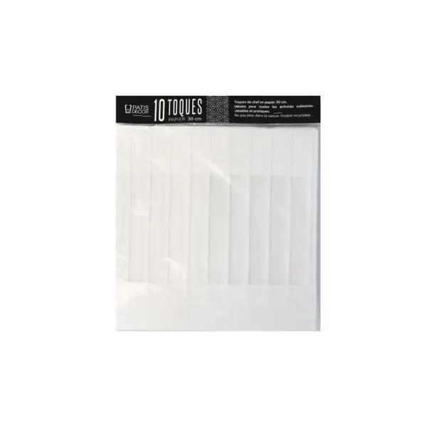 Toque en papier plissé H 30 (x 10)
