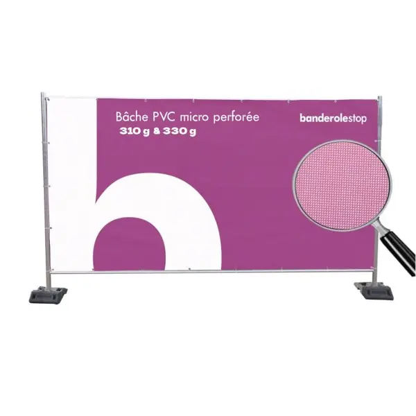 Bâche barrière de chantier - PVC Micro Perforé