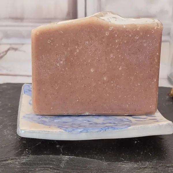 Porte-savon en céramique fait main – motif marin bleu