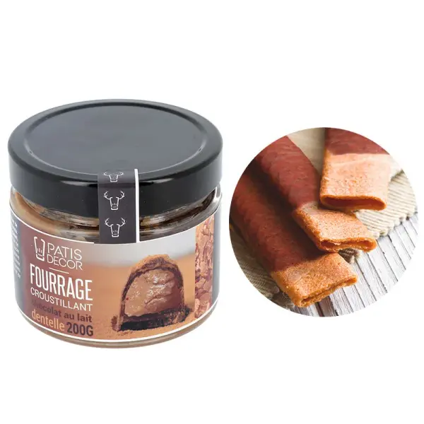 Fourrage croustillant chocolat au lait et crêpes dentelles - 200g