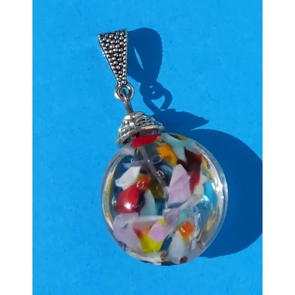 Pendentif perle d'art, lampwork,murano, verre filé cl.1147