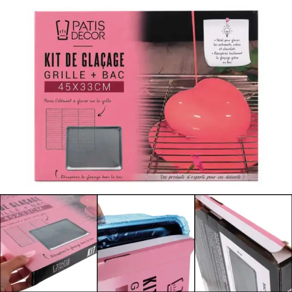 Kit de glaçage grille + bac 45 x 33 cm