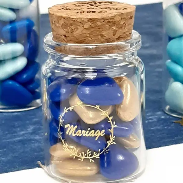 Pot à dragées Mariage avec bouchon personnalisable