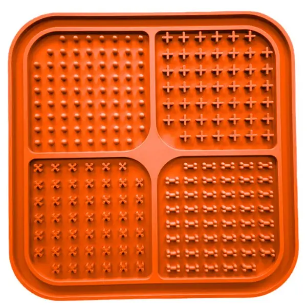 Tapis à lécher "LickFour" pour chien et chat, coloris orange