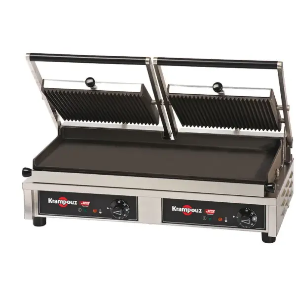 Krampouz grill fonte rainurée amovible double 3,76 KW