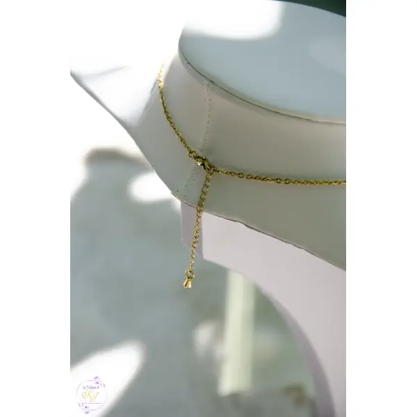 Collier "selena" code : destock50 acier 316l et perle d'eau douce 44 cm bijoux femme assembler mains (a667)