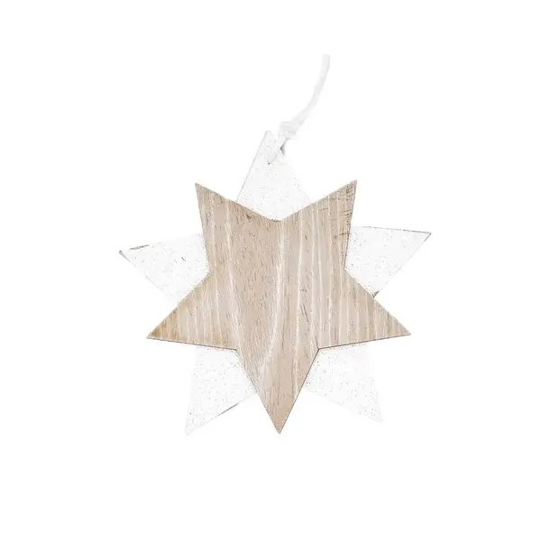 Etoile blanche en bois